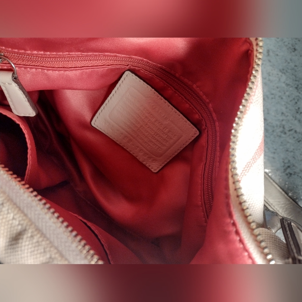 Y2K Rare Coach Sequin Pink Iridescent Holographic Satchel Crossbody Bag Vint… - Picture 14 of 16